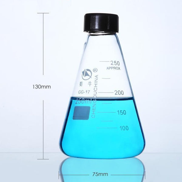Fiole Erlenmeyer avec fermeture à vis, 50 ml à 1.000 ml Laborxing