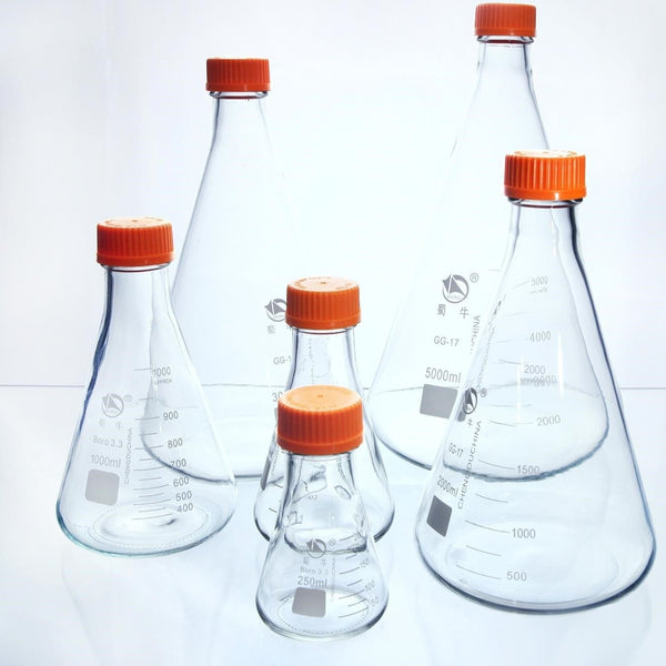 Erlenmeyer flask with screw closure, heavy duty, 250 ml to 5.000 ml Laborxing