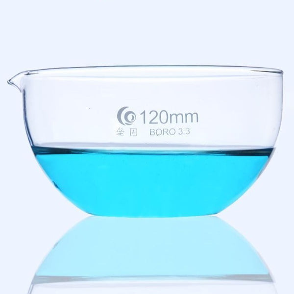 Cápsula de evaporación con fondo plano, vidrio transparente, diámetro de 60 mm a 150 mm Laborxing