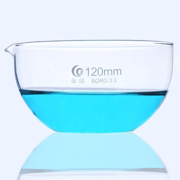 Evaporating dish with flat bottom, clear glass, diameter 60 mm to 150 mm Laborxing