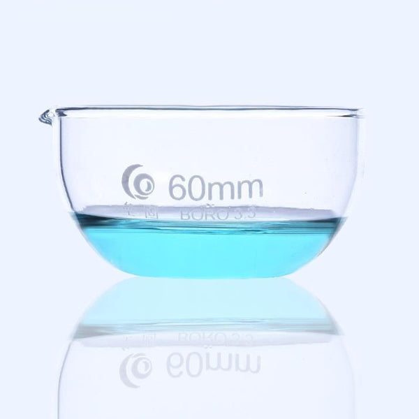 Evaporating dish with flat bottom, clear glass, diameter 60 mm to 150 mm Laborxing