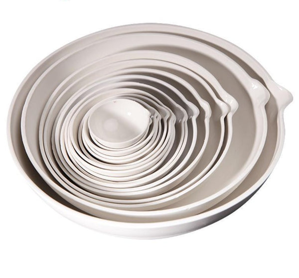 Evaporating dish with round bottom, porcelain, capacity 35 to 5.000 ml Laborxing