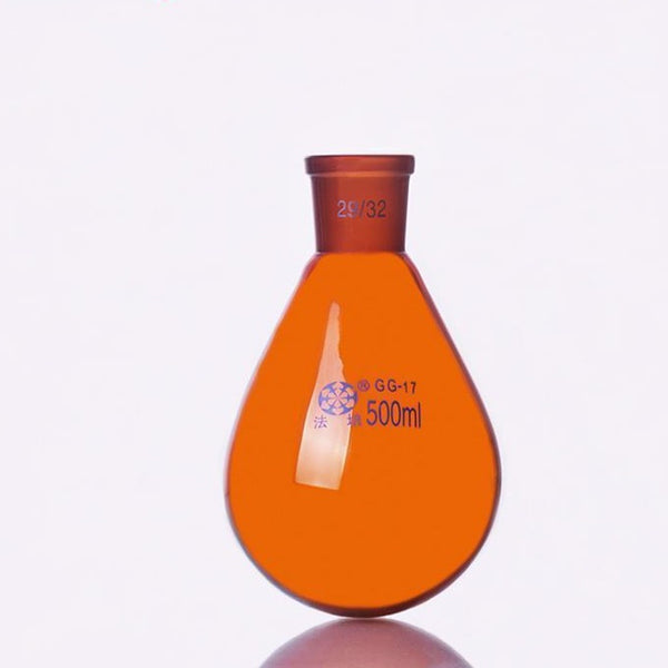 Matraz de evaporación, vidrio marrón, de 25 a 500 ml Laborxing