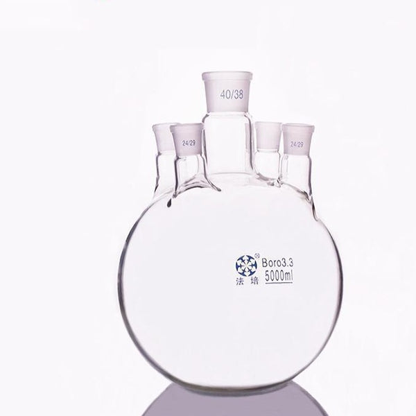 Five-necked flat-bottom flask, capacity 150 to 5.000 ml Laborxing