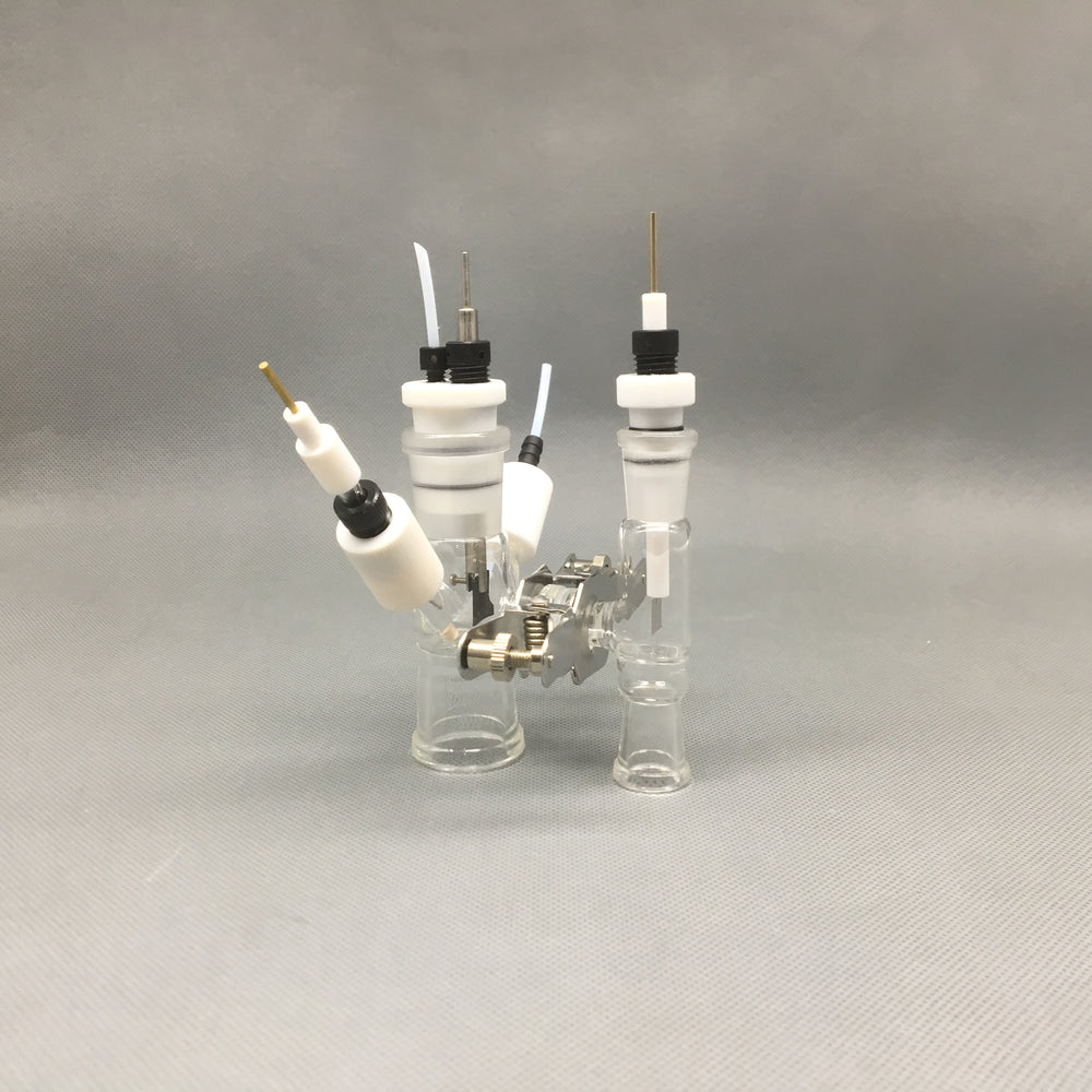 5 holes Dual chamber H-cell membrane low volume electrochemical reactor