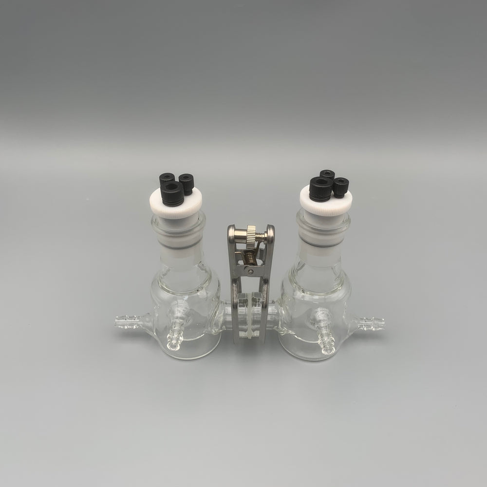 Dual chamber H-cell membrane low volume electrochemical reactor with water jacket