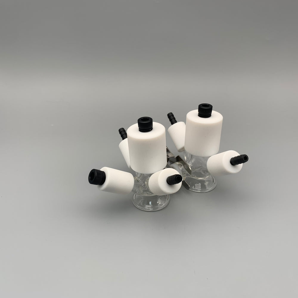 7 holes Dual chamber H-cell membrane low volume electrochemical reactor