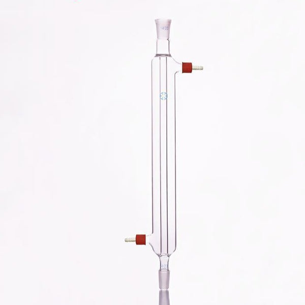 Condenseur Liebig avec joint et raccords plastiques dévissables, longueur 200 mm à 500 mm. Travail
