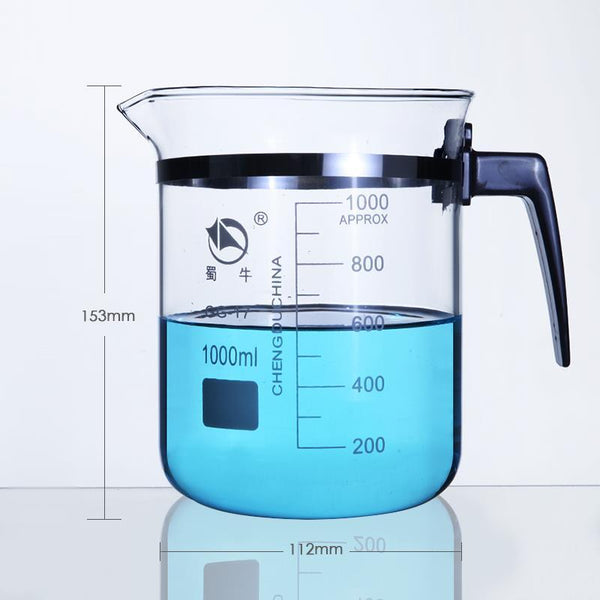 Measuring beaker with handle, graduated, 500 ml to 1.000 ml Laborxing