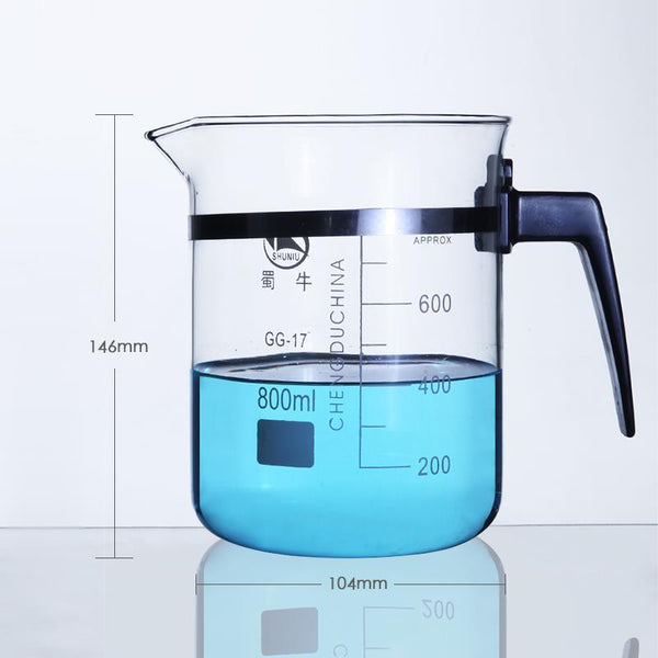 Measuring beaker with handle, graduated, 500 ml to 1.000 ml Laborxing