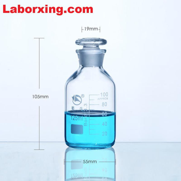 Frasco de boca estrecha, vidrio transparente, graduado, de 60 ml a 20.000 ml Laborxing