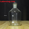 Frasco de boca estreita, vidro transparente, graduado, 60 ml a 20.000 ml Laborxing