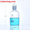 Frasco de boca estreita, vidro transparente, graduado, 60 ml a 20.000 ml Laborxing