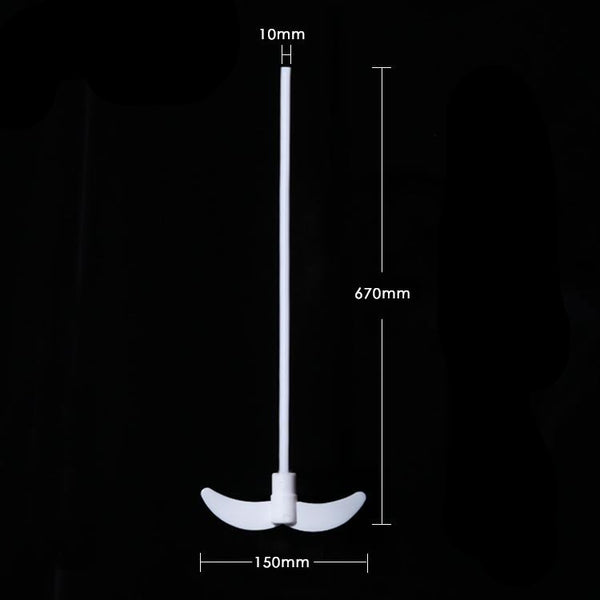 Lâminas de agitação de PTFE Hélice, tipo centrífugo de 2 asas, comprimento 250 mm a 750 mm Laborxing