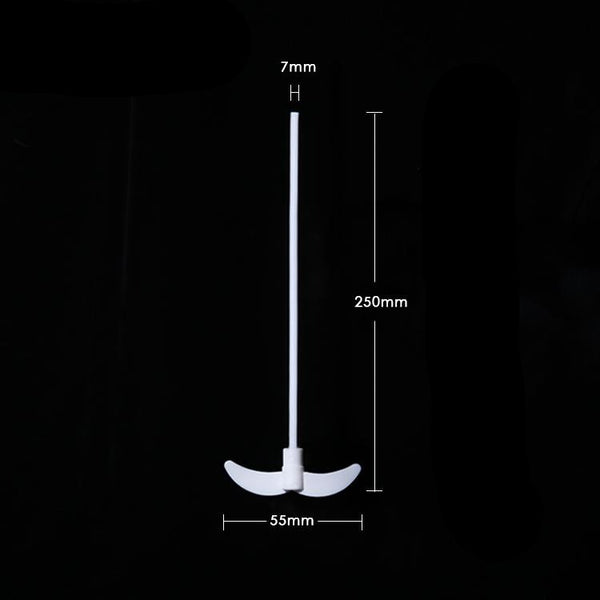 Lâminas de agitação de PTFE Hélice, tipo centrífugo de 2 asas, comprimento 250 mm a 750 mm Laborxing