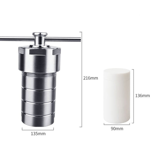 Reactor de síntesis hidrotermal con recipiente revestido de PTFE, volúmenes 25-500 ml Laborxing