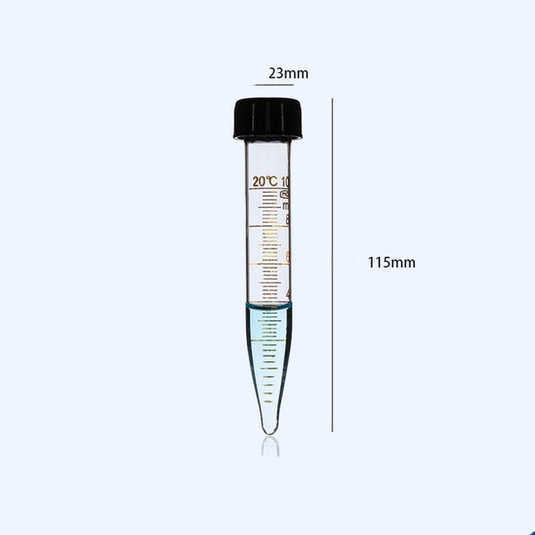 Tubes en verre à centrifuger à fond conique et bouchon à vis, capacité 5 à 50 ml, 10 pcs/paquet Laborxing