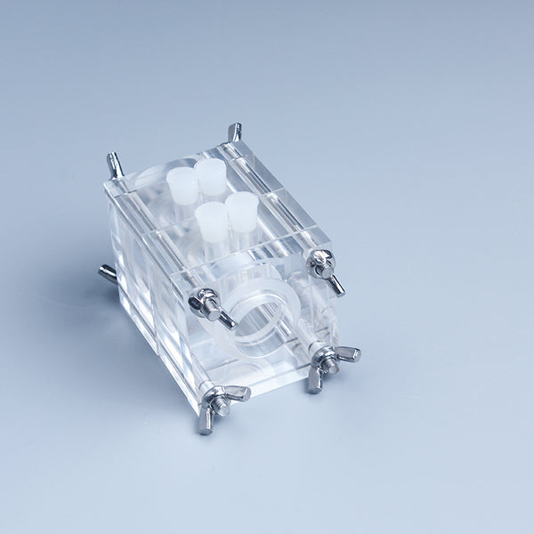 Dual chamber cube-shaped reactor for microbial fuel cell (MFC), Capacity 7 to 118 ml each single chamber Laborxing