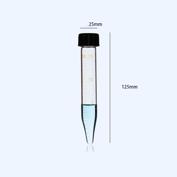 Tubes en verre à centrifuger à fond conique et bouchon à vis, capacité 5 à 50 ml, 10 pcs/paquet Laborxing