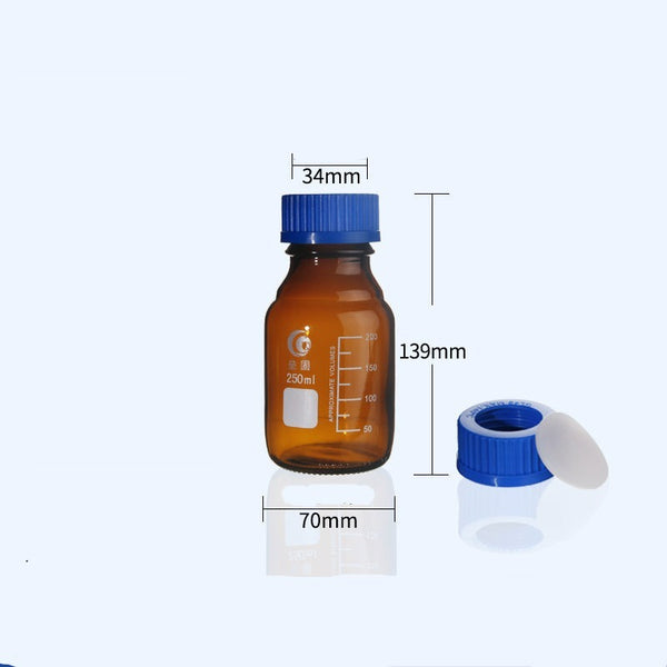 GL45 Schraubflasche, Schraubkappe mit Loch und Septum, Braunglas, 100 ml bis 1000 ml Laborxing