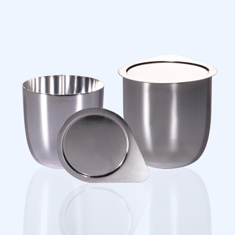 99.99% Silver Crucible with lid, capacity 30 to 50 ml