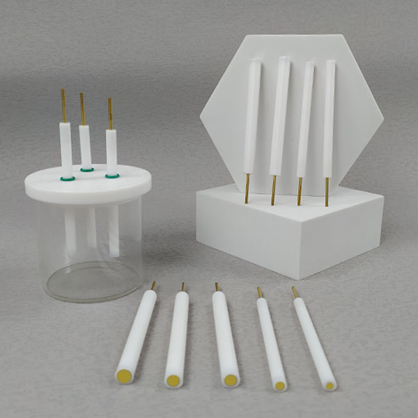 Gold disc working electrodes with PTFE rod Laborxing