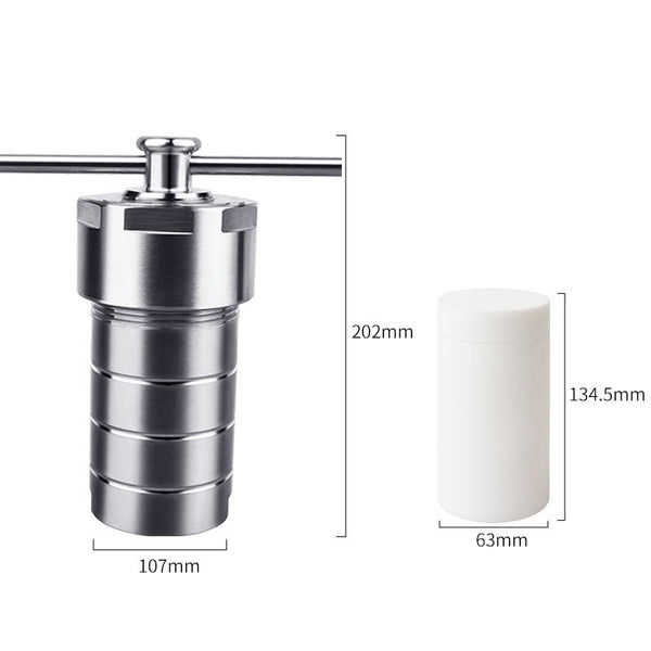Reactor de síntesis hidrotermal con recipiente revestido de PTFE, volúmenes 25-500 ml Laborxing