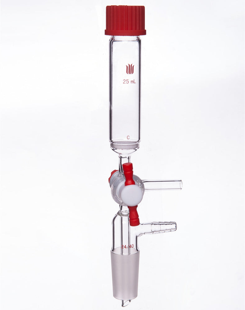 Solid-phase peptide synthesis vessel, capacity 10 to 500 ml