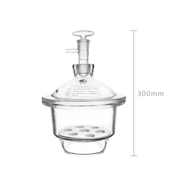Desecador al vacío con tubo y llave de paso, vidrio transparente Laborxing