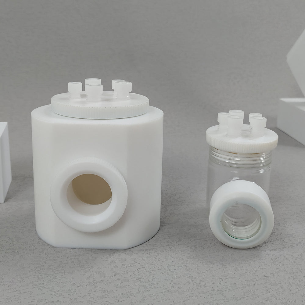 Sealed photoelectrochemical cell, capacity 50 to 500 ml