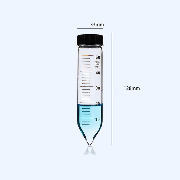 Tubes en verre à centrifuger à fond conique et bouchon à vis, capacité 5 à 50 ml, 10 pcs/paquet Laborxing