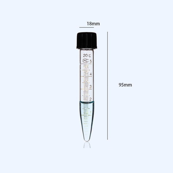 Tubes en verre à centrifuger à fond conique et bouchon à vis, capacité 5 à 50 ml, 10 pcs/paquet Laborxing