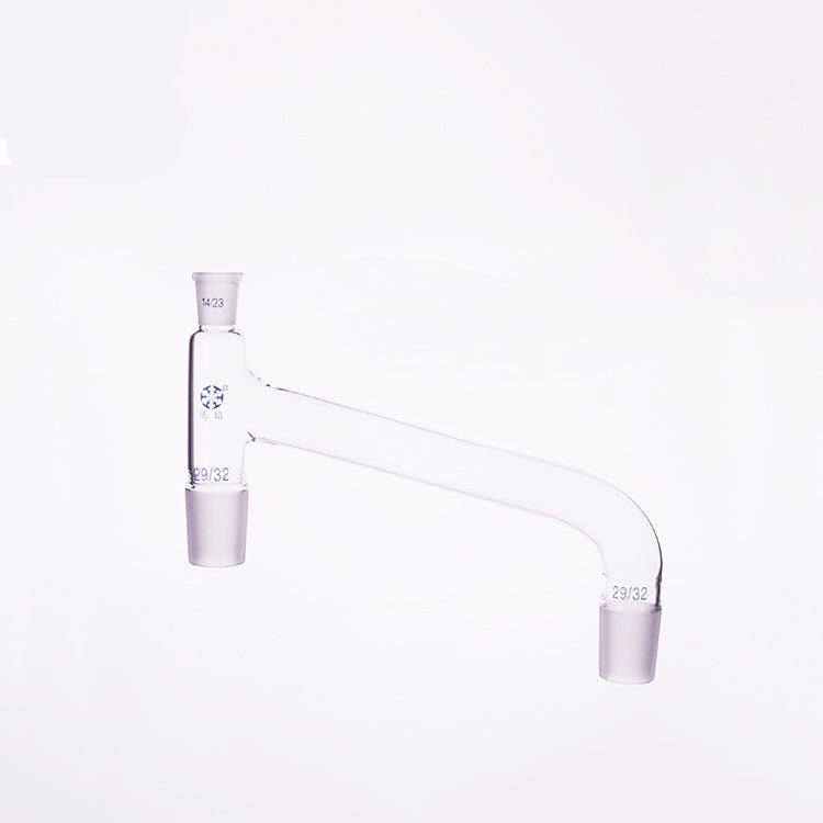 Distilling bridge with joint for thermometer, bridge length 200 to 300 mm
