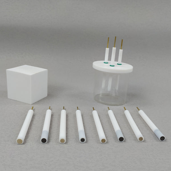Electrodos de trabajo de disco metálico de 3 mm con varilla de PTFE Laborxing