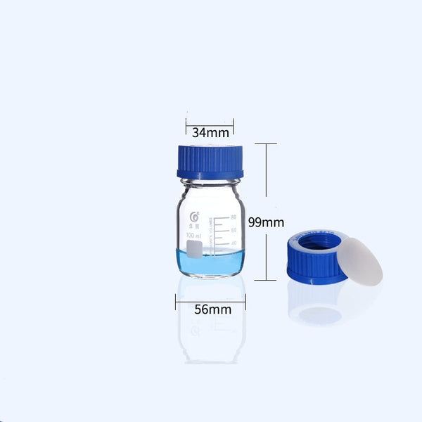 GL45 スクリュートップボトル、穴とセプタム付きスクリューキャップ、透明ガラス、100 ml ～ 2000 ml Laborxing