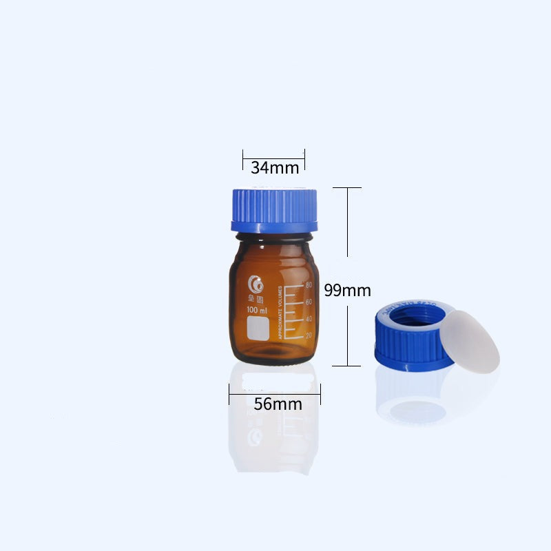 GL45 Screw top bottle, screw cap with hole and septum, brown glass, 100 ml to 1000 ml