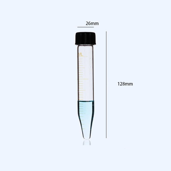 Tubos de vidrio para centrífuga con fondo cónico y tapón de rosca, capacidad de 5 a 50 ml, 10 uds/paquete Laborxing