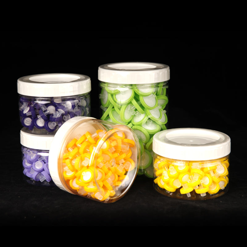 Syringe filters, diameter 13 mm, porocity 0.22 to 0.45 µm, 100 units/pack