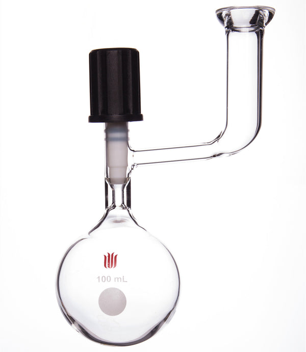 Schlenk flask with high vacuum valve and O-ring neck, capacity 10 to 250 ml Laborxing