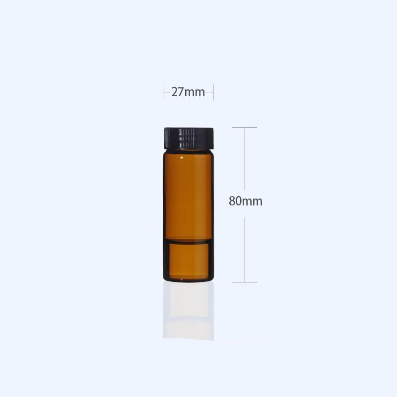 100 pcs/pack Sample vials with thread, Brown glass, capacity 1 to 60 ml