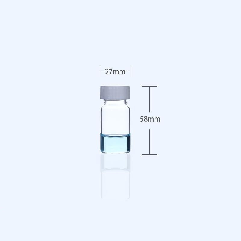 100 pcs/pack Sample vials with thread, Clear glass, capacity 1 to 60 ml