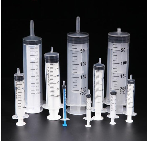 Jeringa desechable de PVC con doble junta, capacidad de 1 a 100 ml Laborxing