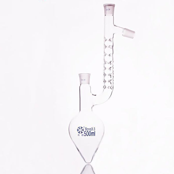 Pear-shaped claisen flask with vigreux,  25 to 500 ml Laborxing