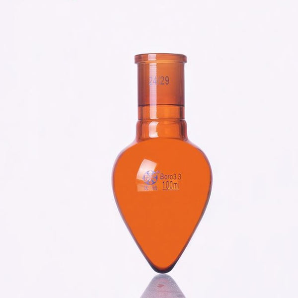 Pear-shaped flask, brown glass,  25 to 500 ml Laborxing