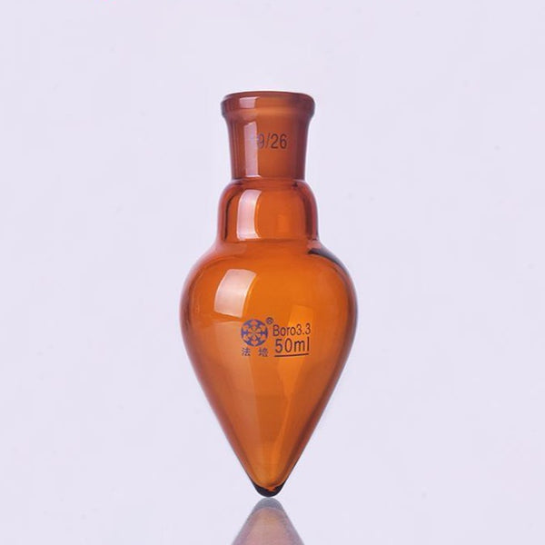 Pear-shaped flask, brown glass,  25 to 500 ml Laborxing