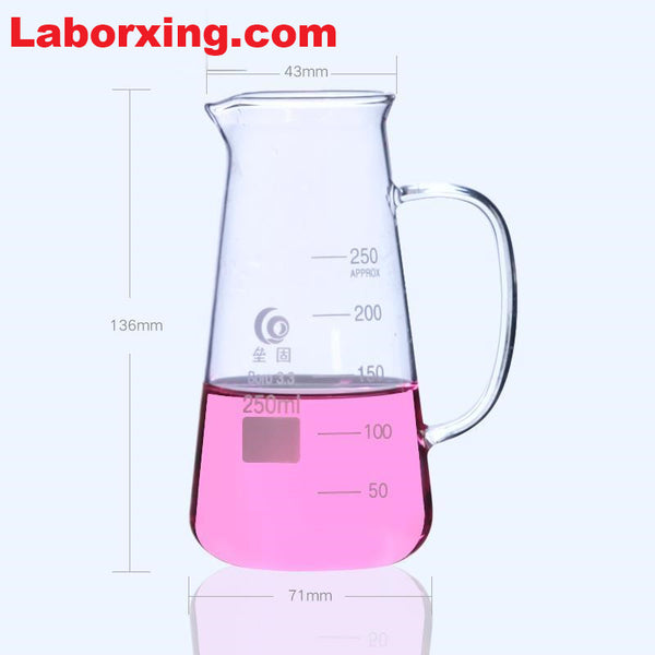 Philips beaker with spout and handle, 125 ml to 500 ml Laborxing