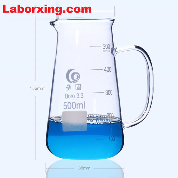 Vaso de precipitados Philips con pico y asa, de 125 ml a 500 ml Laborxing