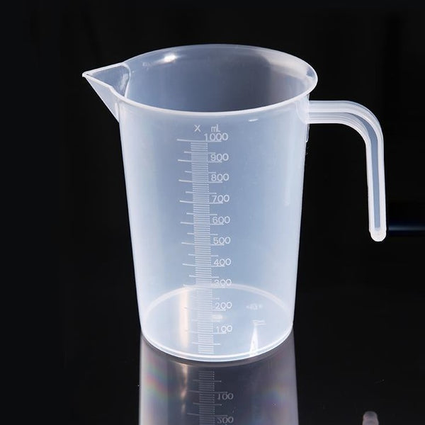 Bicchiere graduato in plastica con manico, capacità da 250 a 2.000 ml Laborxing