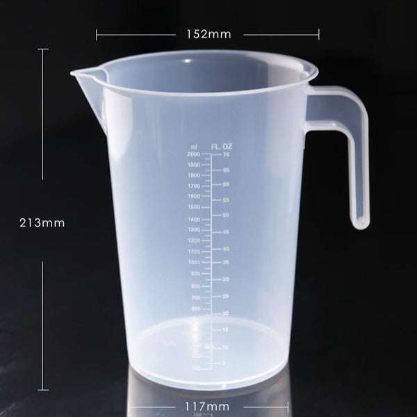 Vaso medidor de plástico con asa, capacidad de 250 a 2.000 ml Laborxing