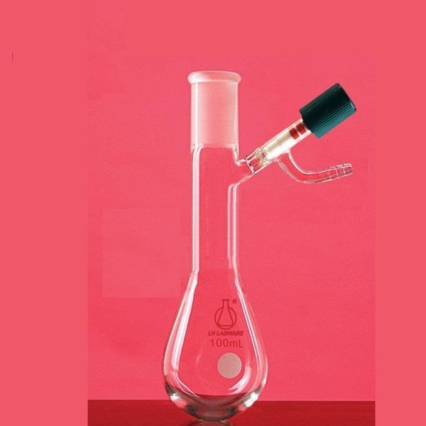 Matraz Schlenk Kjeldahl con válvula de alto vacío lateral, capacidad de 50 a 1.000 ml Laborxing